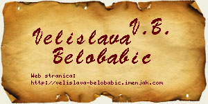 Velislava Belobabić vizit kartica